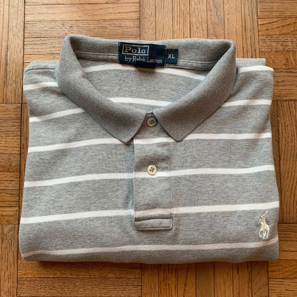 Polo Ralph Lauren Other - Men's Ralph Lauren Gray White Striped Polo, XL